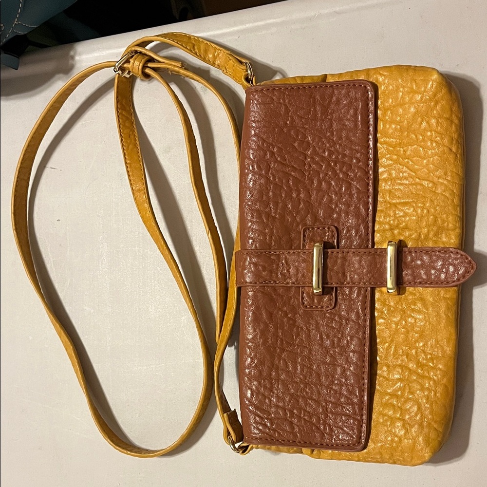 Steve Madden Brown and Yellow Crossbody Bag